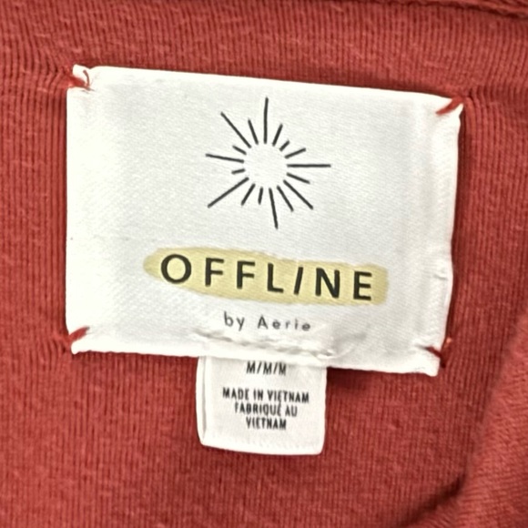Offline by Aerie Burnt Orange Velor Full Zip Up Hoodie, Size Medium - Picture 5 of 6